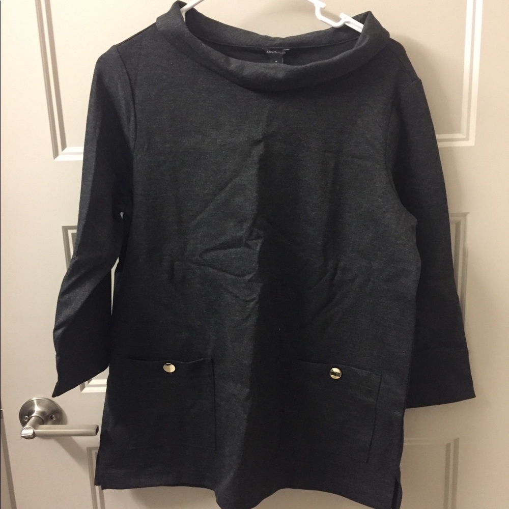 Tailored deep grey tunic shirt